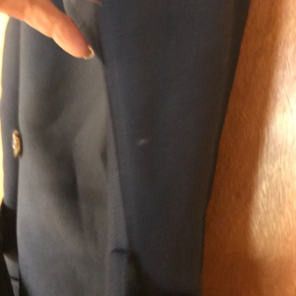 Theory Nocturne Navy Halter Oxford Wool Trench Dress( flaw) - Picture 5 of 7